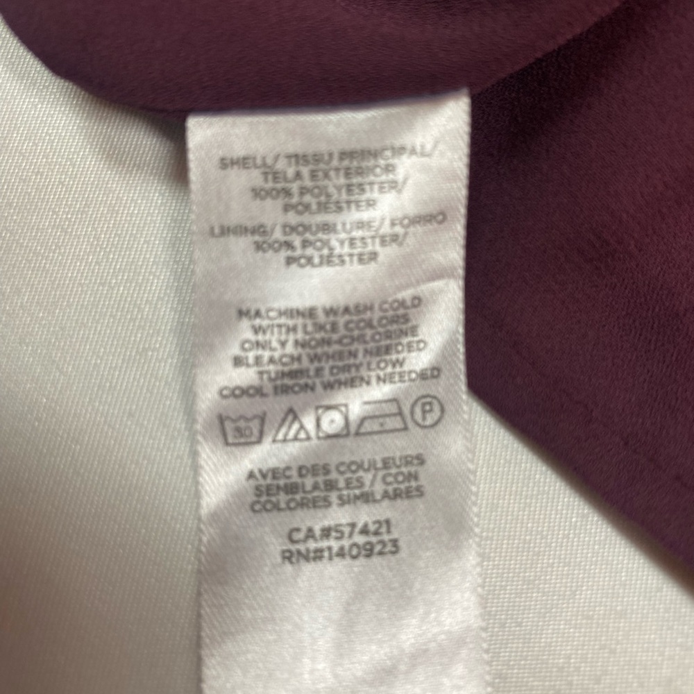 Loft Short Sleeve Lined Floral Burgundy Women's Top XL - Picture 4 of 4